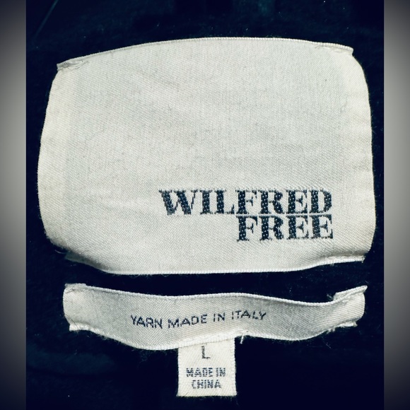 WILFRED FREE Wool Short Sleeve Sweater/Coat, Black, Size L. - Picture 3 of 4
